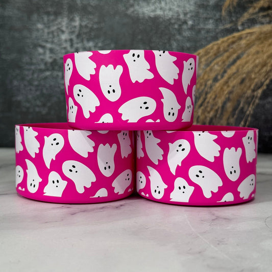 PINK GHOSTS Tumbler Boot -Fall fits 20-40oz NEW!