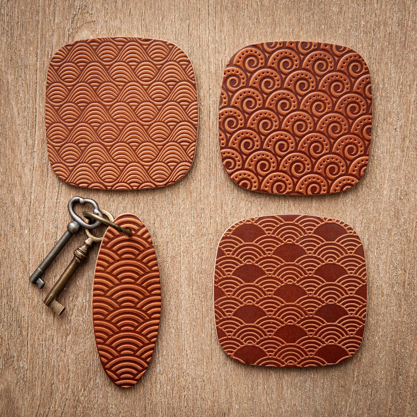 Artisan Leather Keychain Design 05