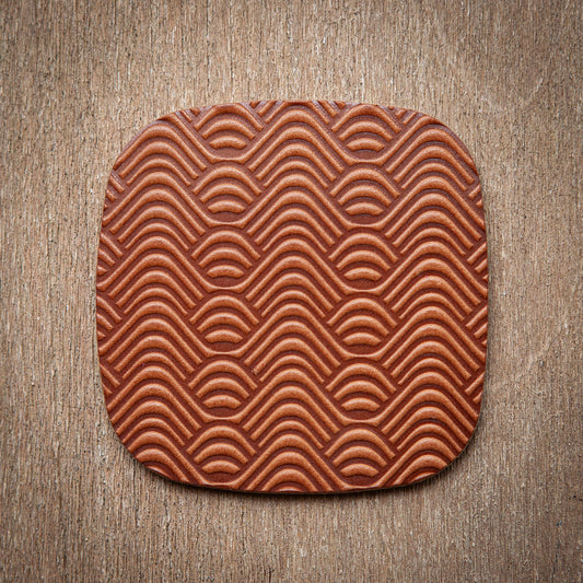 Artisan Leather Coaster Design 04