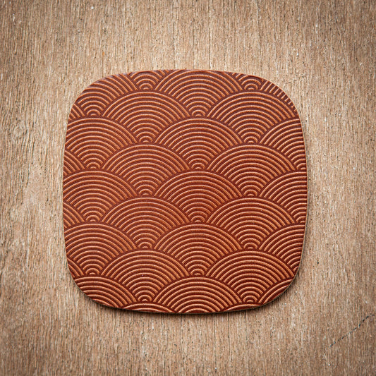 Artisan Leather Coaster Design 08