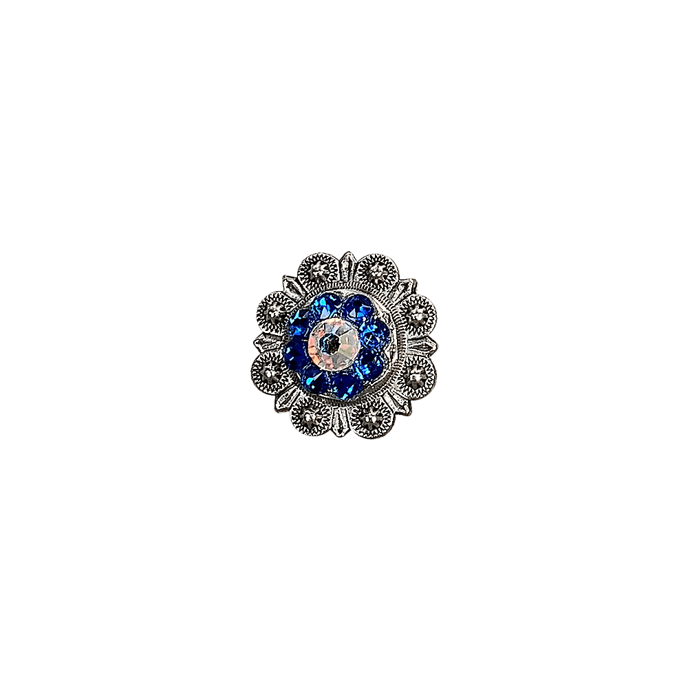Capri & AB Antique Silver 1" European Crystal Concho