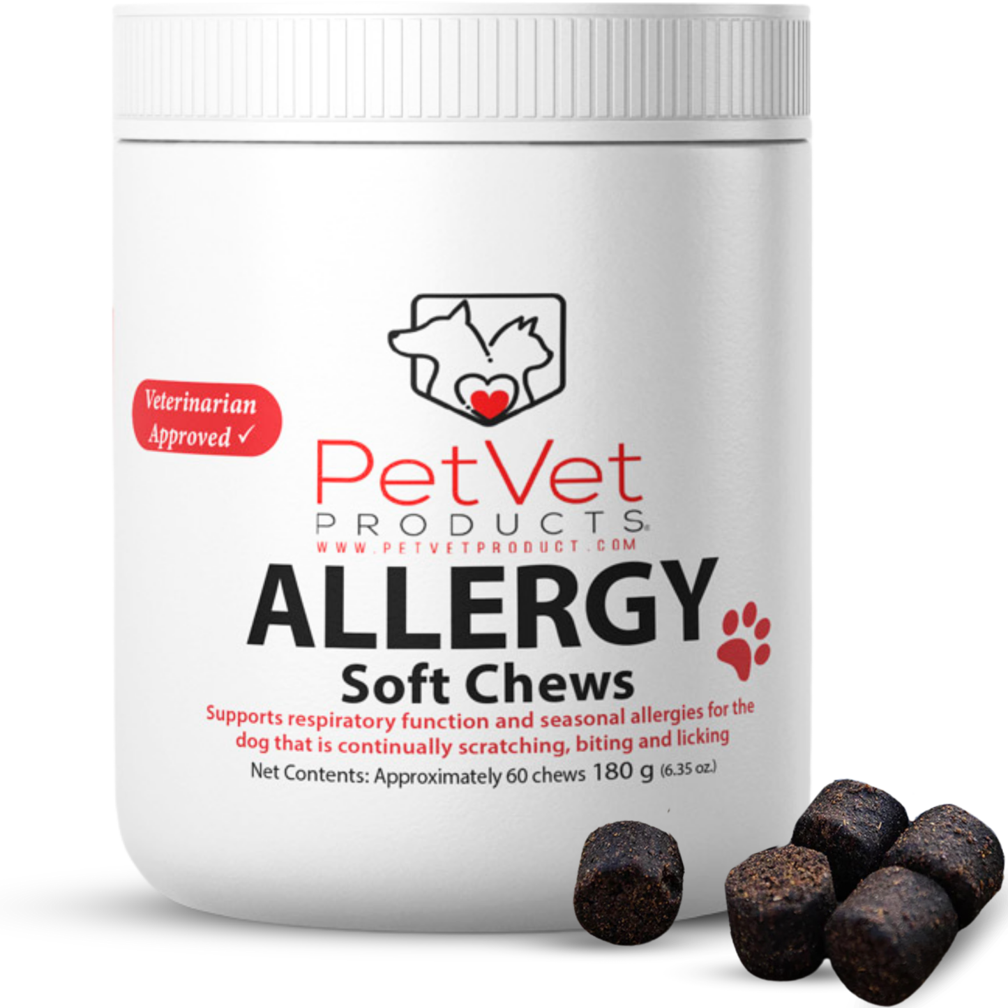 Pet Vet Allergy Relief Chews for Dogs (Beef Liver) – Itchy Skin Relief for Dog Allergies – Dog Itch Relief, Dog Skin Irritation Treatment, Dog Allergy Chews, Pet Probiotics for Dogs – Dog Health