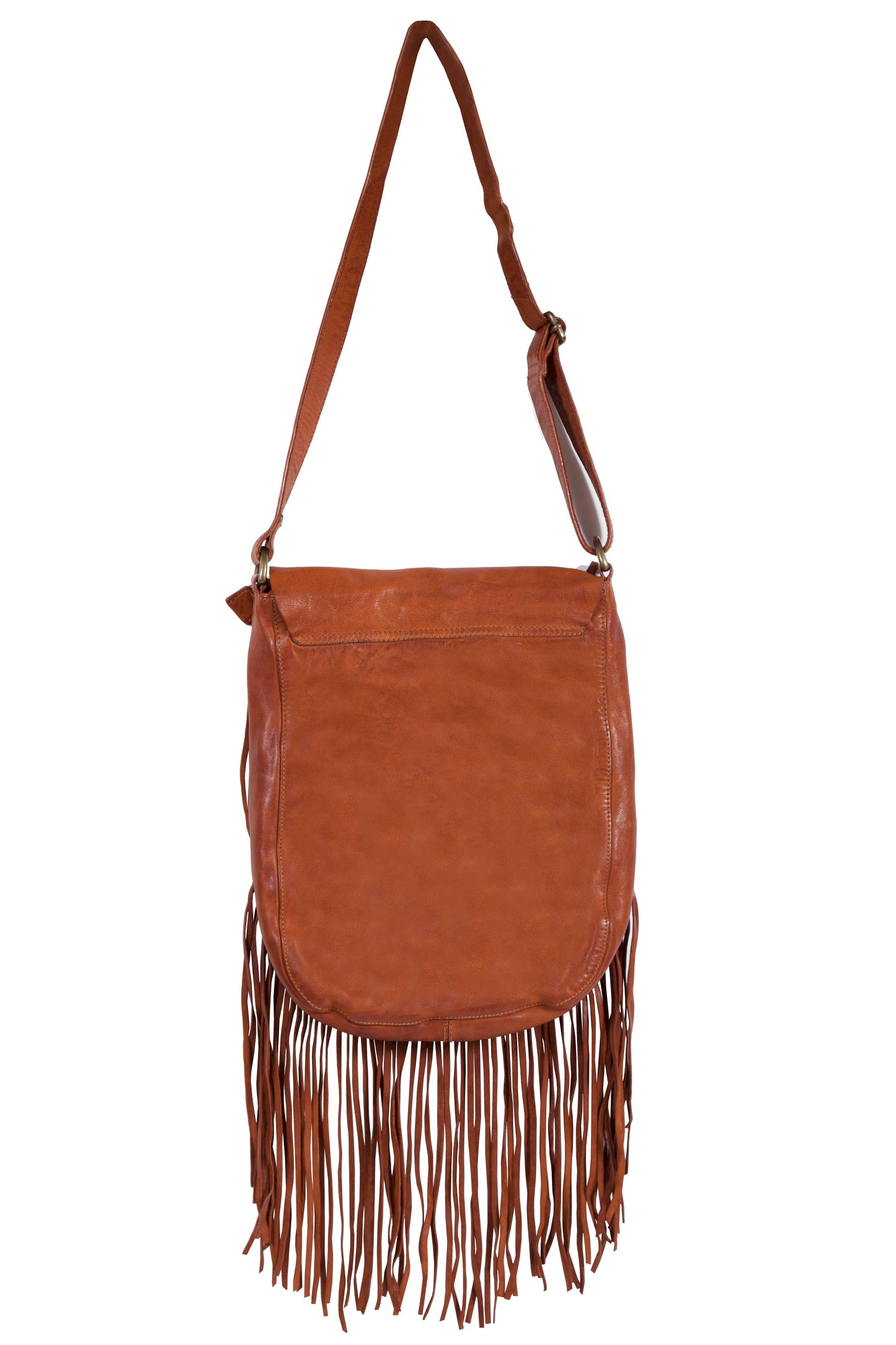 Fringe/lace Cognac Handbag - B180