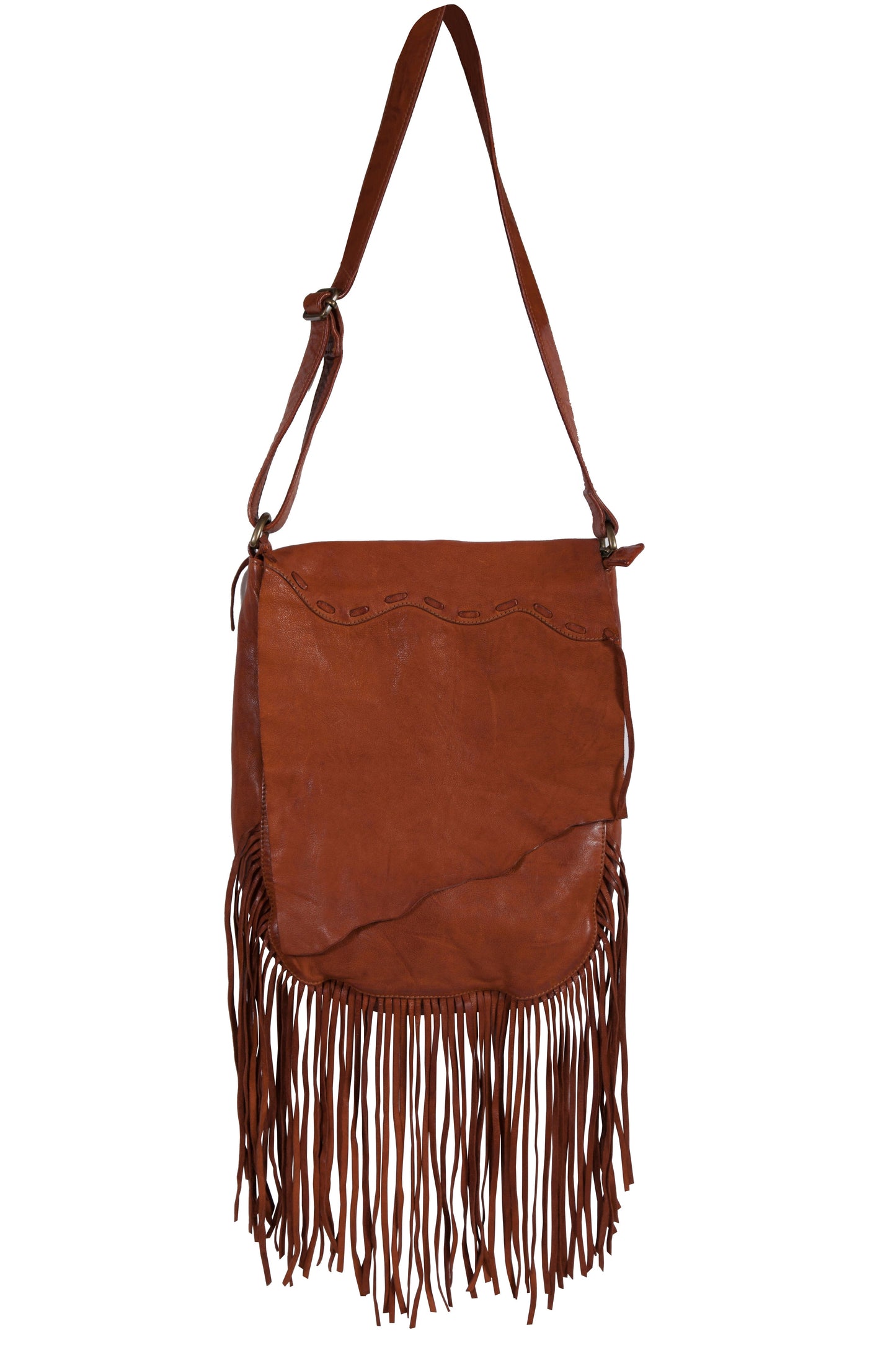 Fringe/lace Cognac Handbag - B180