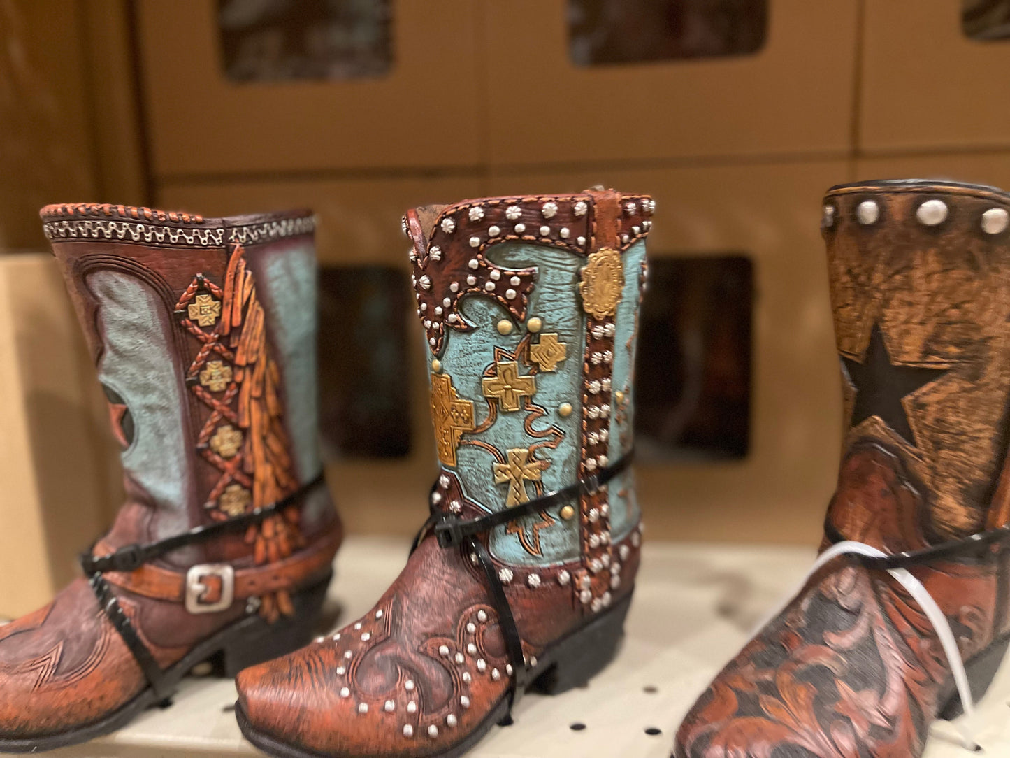Set of 3 Studded Boot Vases