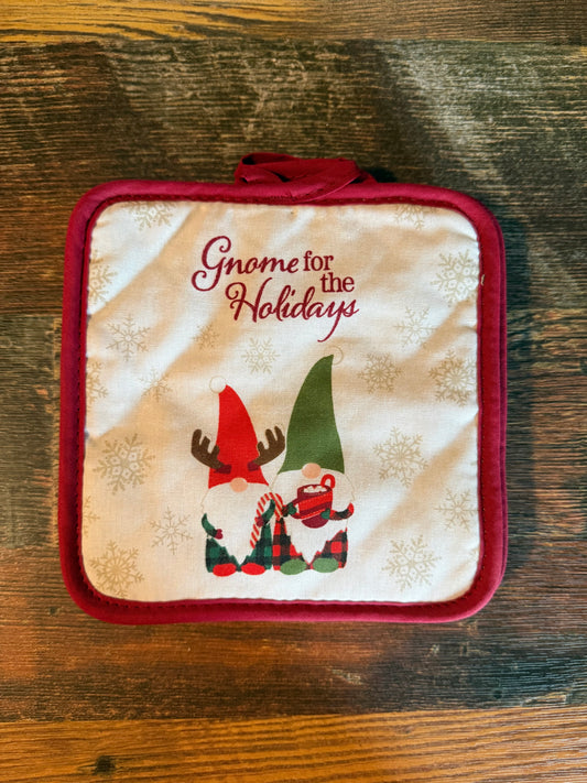 Gnome for Holidays oven mitts