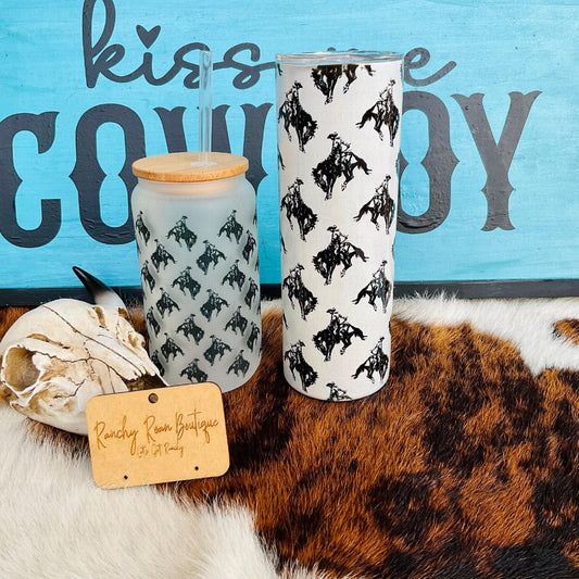Rodeo Bucking Bronc 20oz Shimmer Skinny Tumbler