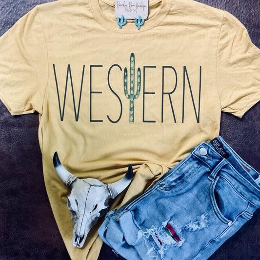 Western Cactus Mustard Tee