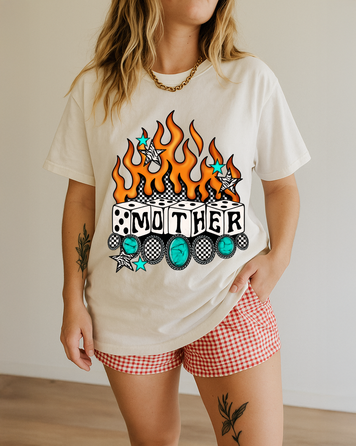 Flamin Mother Dice tee
