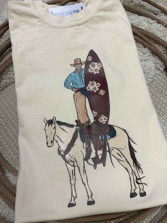 Surfs Up Cowboy graphic tee - Comfort Colors