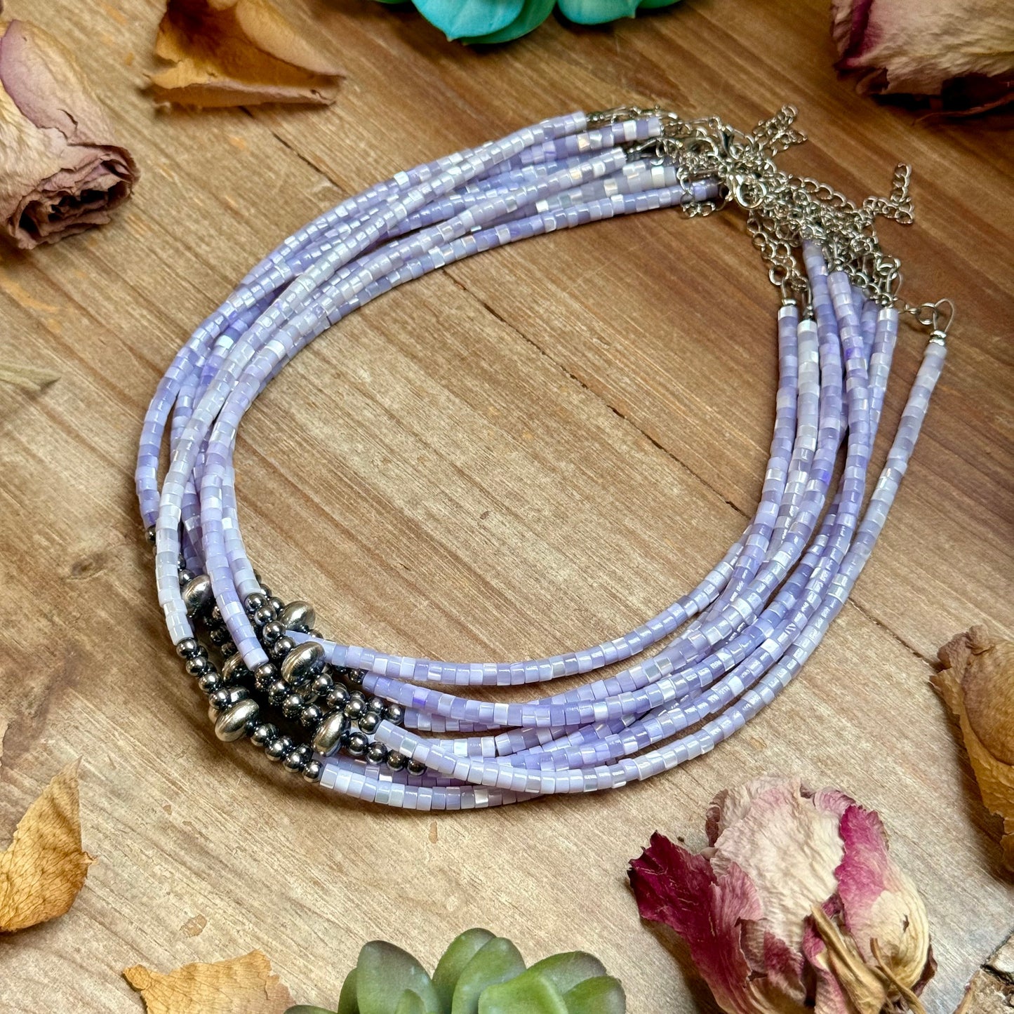 Purple Shell Necklace –  15"