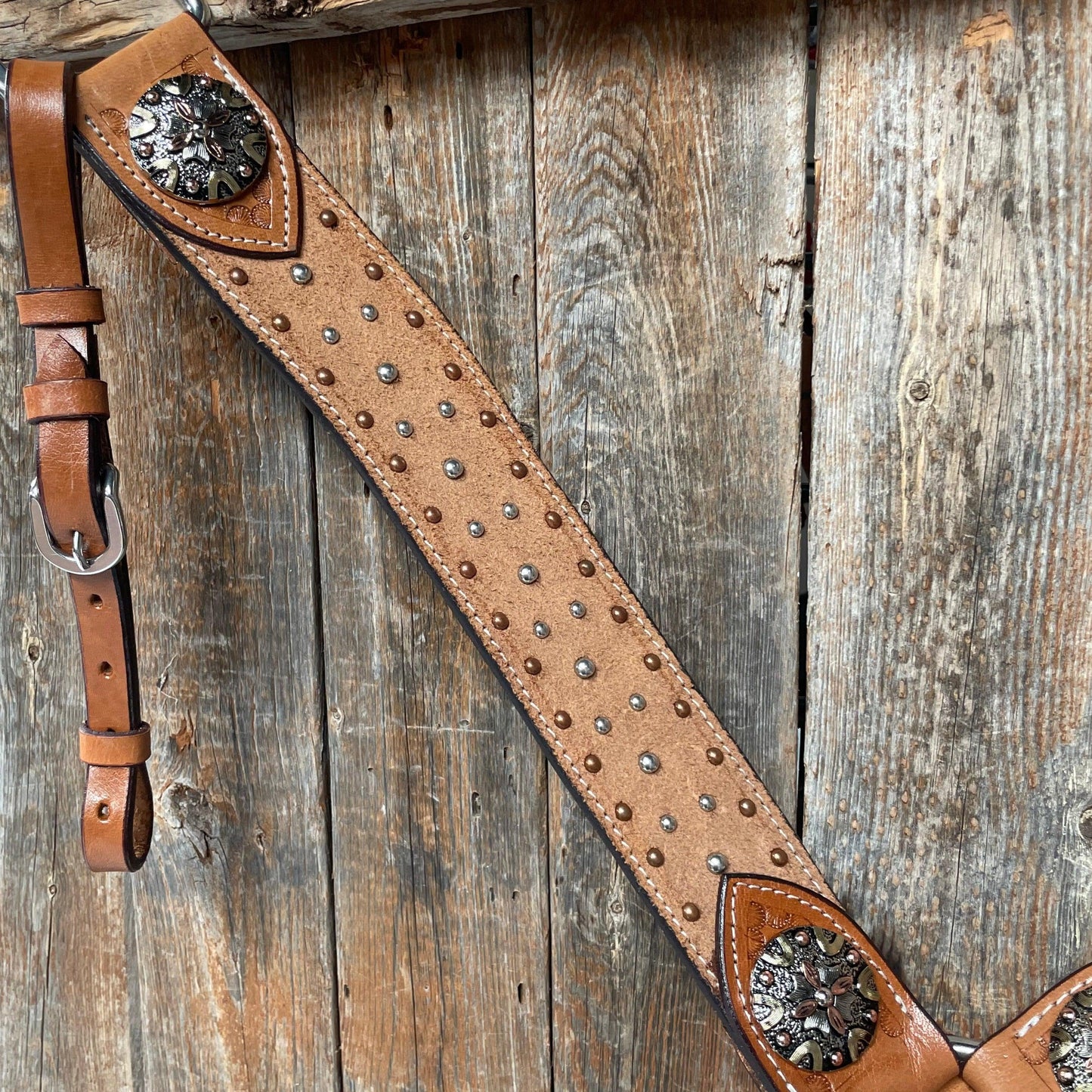Ranchy Roughout Browband & Breastcollar Tack Set #BBBC479
