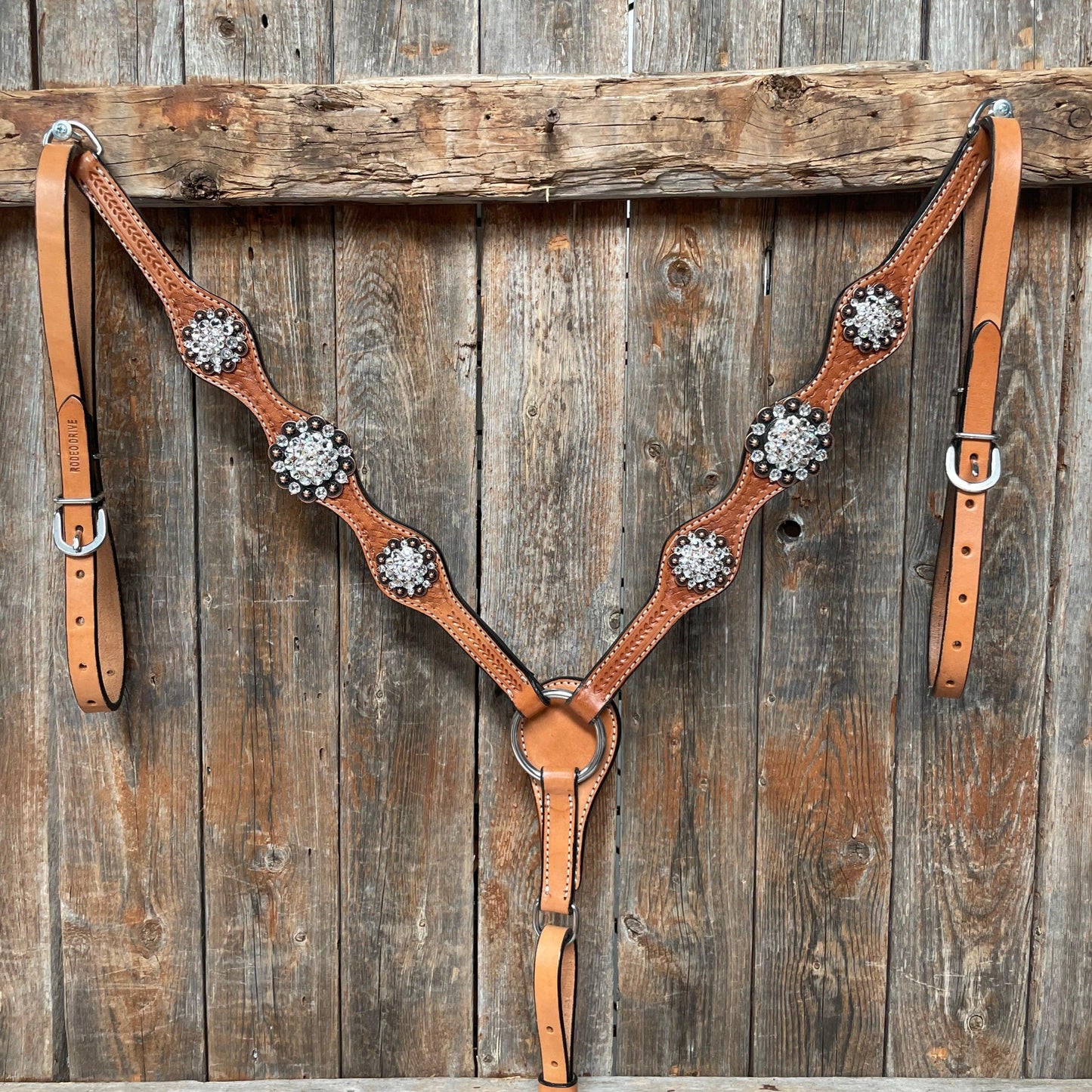 Light Oil Basketweave Clear Browband/One Ear Tack Set  #BBBC497