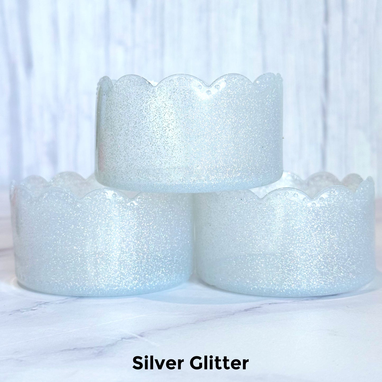 Silver Glitter Scalloped Tumbler Boot
