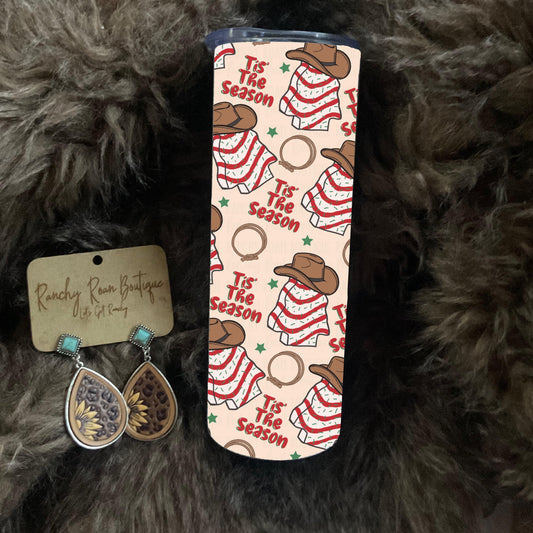 Western Tis the Season 20oz Skinny Tumbler