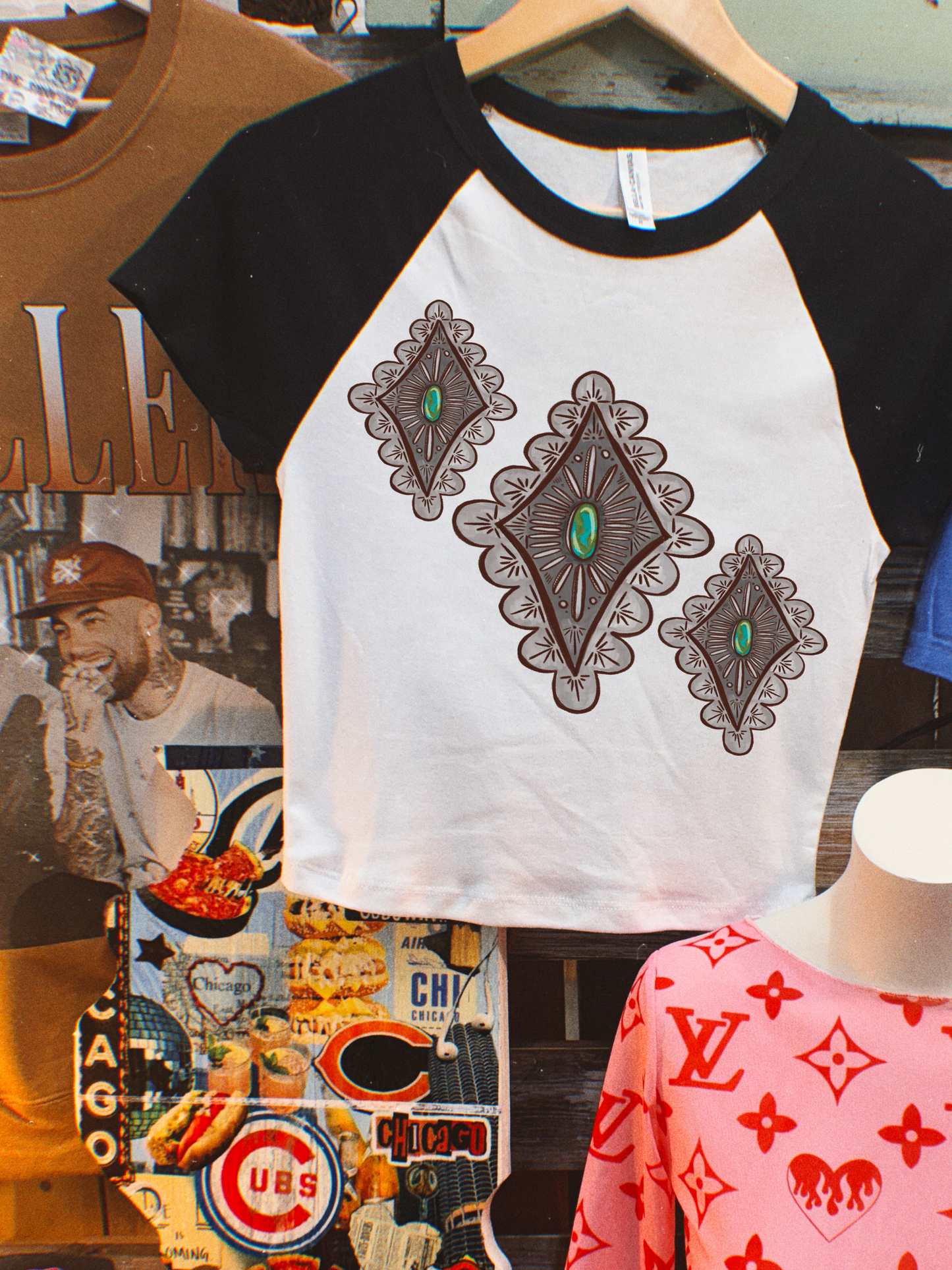 Turquoise Conchos baby tee