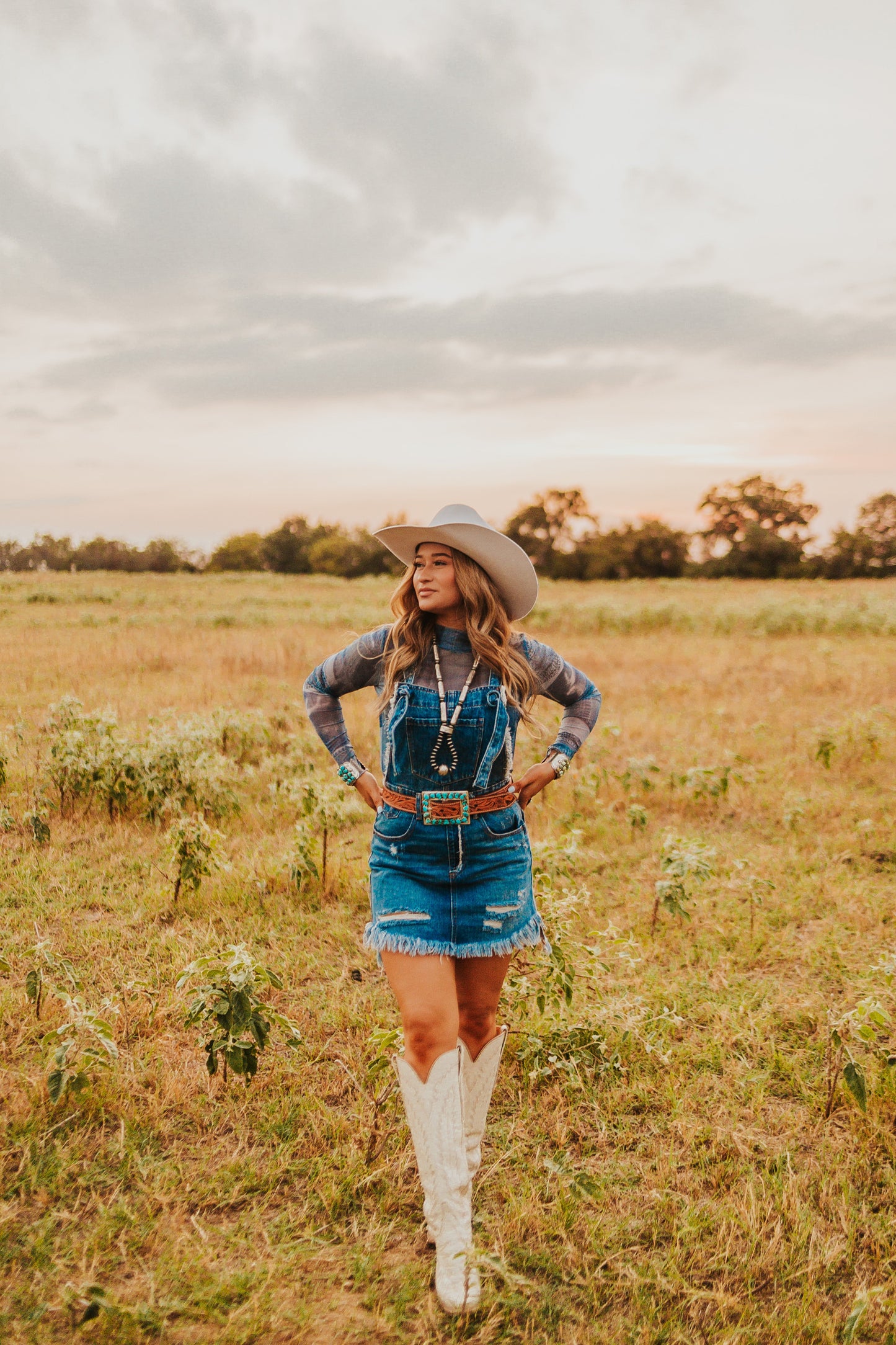 The Denim Mesh Top