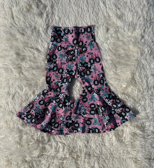 Cherry Western Double Bell Bottoms