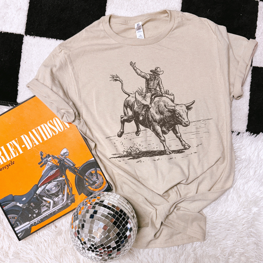 Vintage Bull Rider TEE or CREWNECK