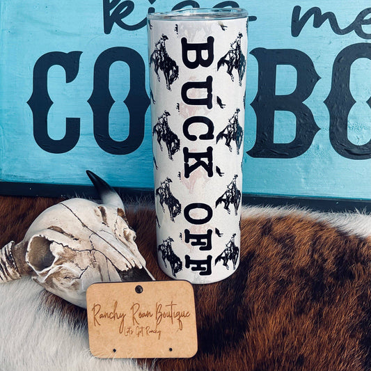 Buck off Bronc Rodeo 20oz Skinny Tumbler