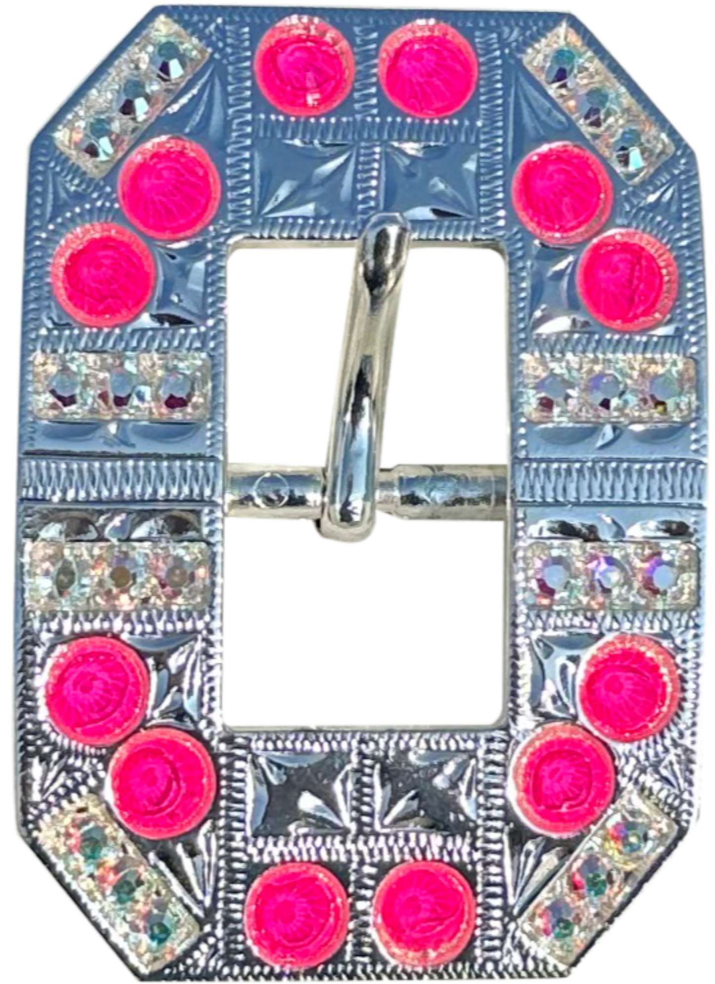 Bright Silver Neon Pink and AB