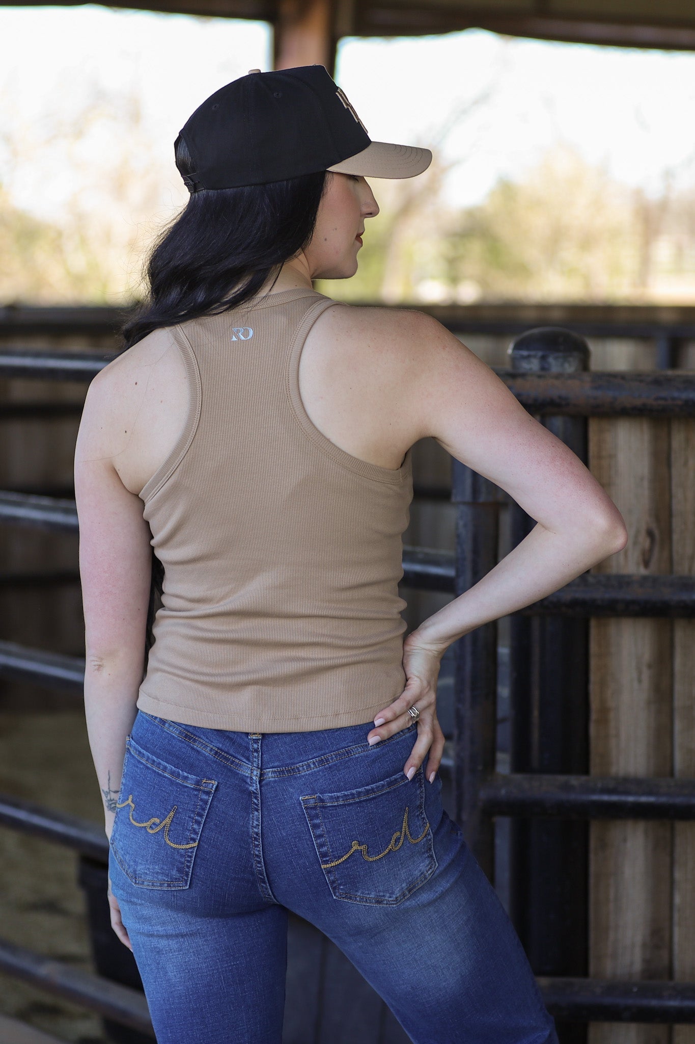 RIBBED ALL-IN-ONE TANK | BUCKSKIN