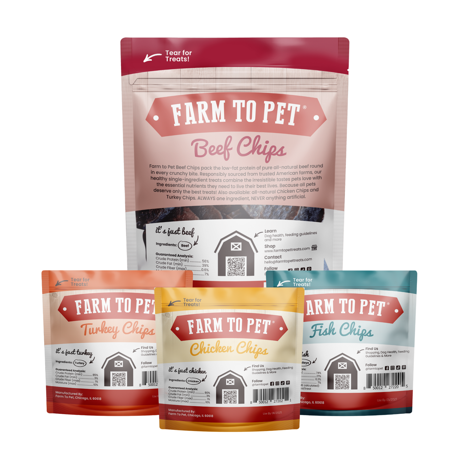 Puppy Packs 'n Snacks Dog Treat Starter Pack | Single-Ingredient Training Treats