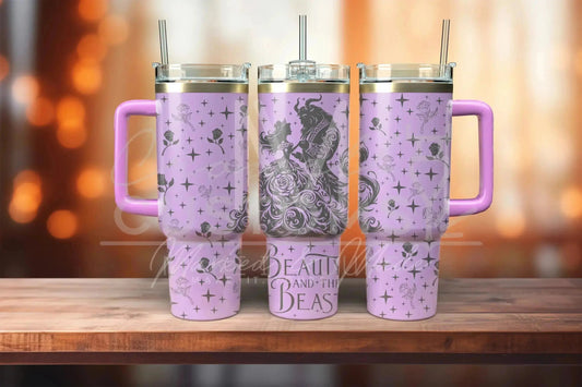 Belle! Elegant Beauty and the Beast Theme Engraved Tumbler  | 40oz