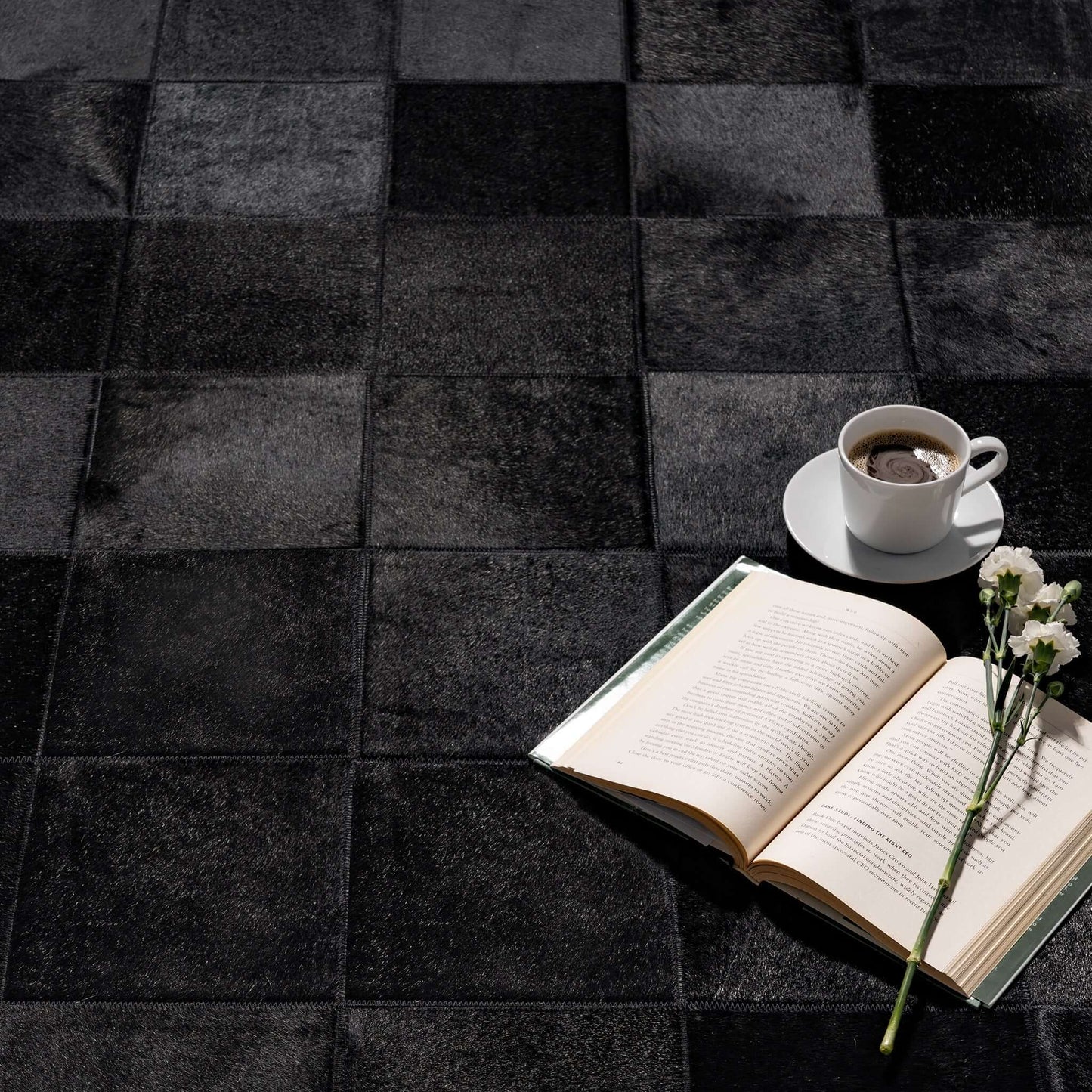 Rhodes Black Cowhide Rug