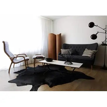 Black Brazilian Cowhide Rug: LARGE