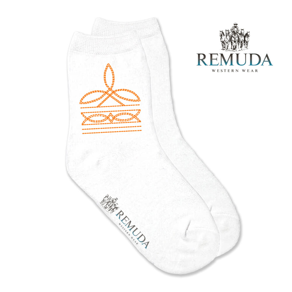 Boot Stitch Kids Western Crew Socks