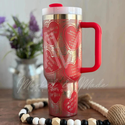 Bridgerton Conversation Hearts Engraved Tumbler  | 40oz