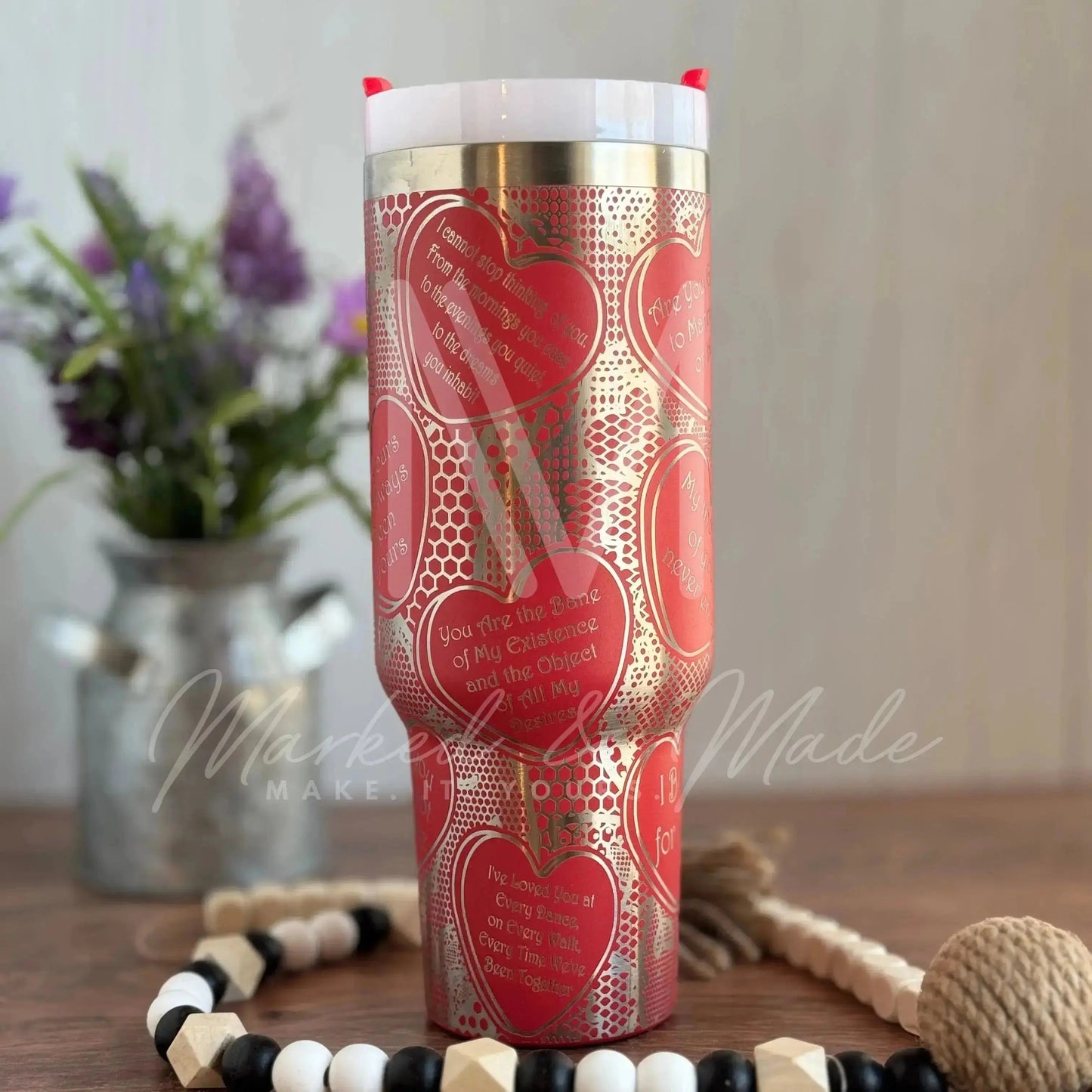 Bridgerton Conversation Hearts Engraved Tumbler  | 40oz