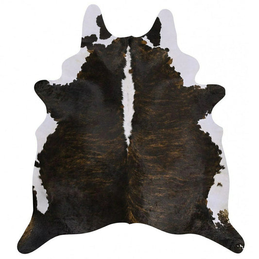 Brindle White Belly and Backbone Brazilian Cowhide Rug: LARGE