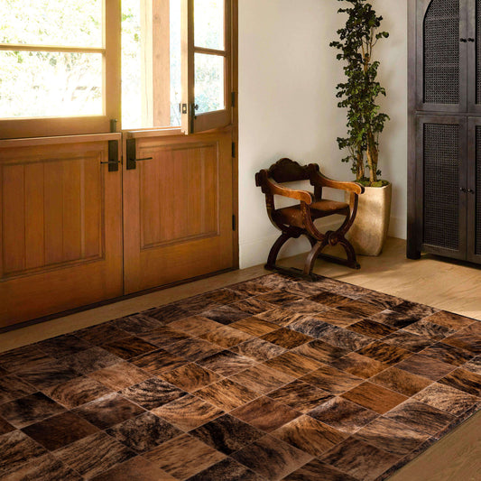 Brindle Patchwork Cowhide Rug