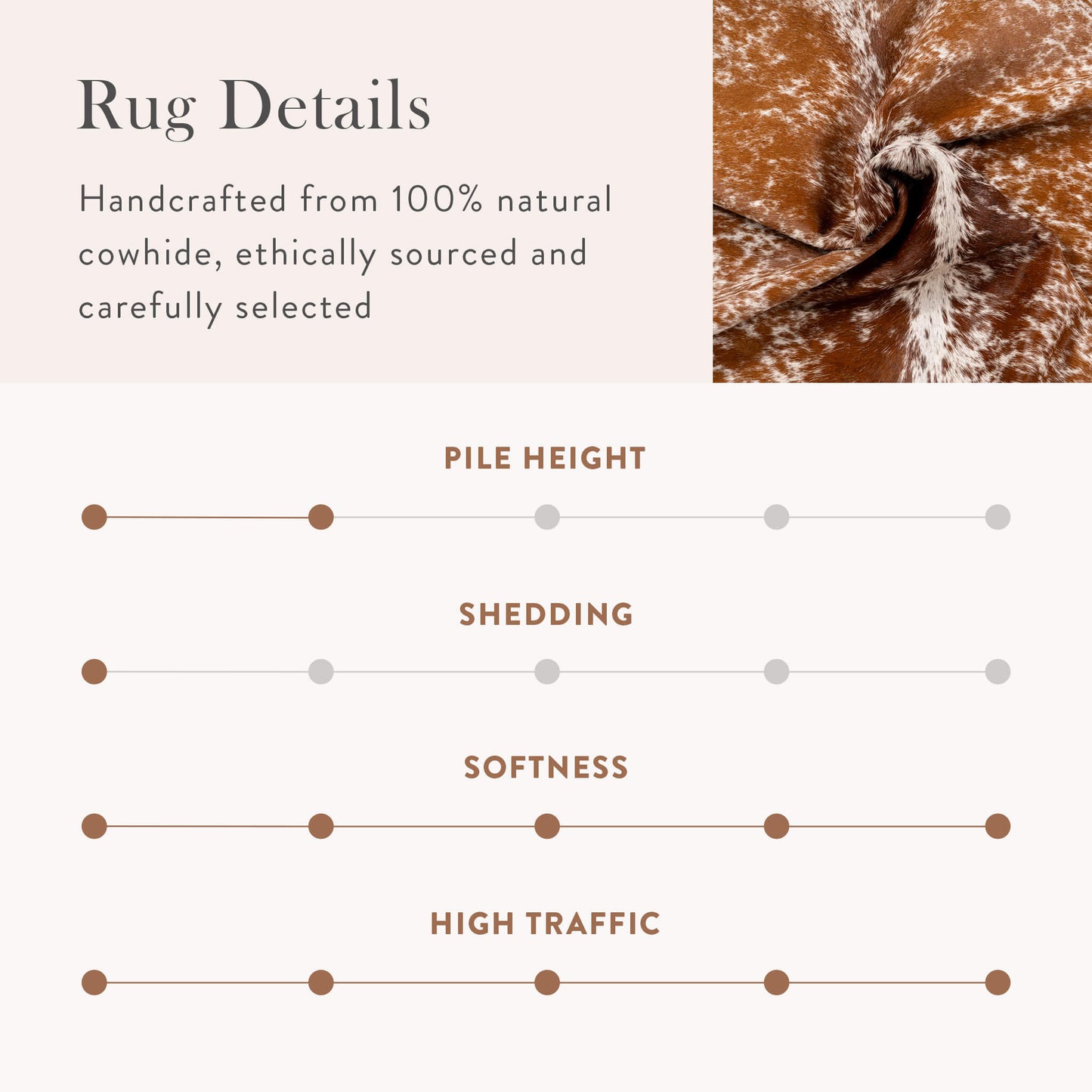 Salt and Pepper Brown Brazilian Cowhide Rug: XL
