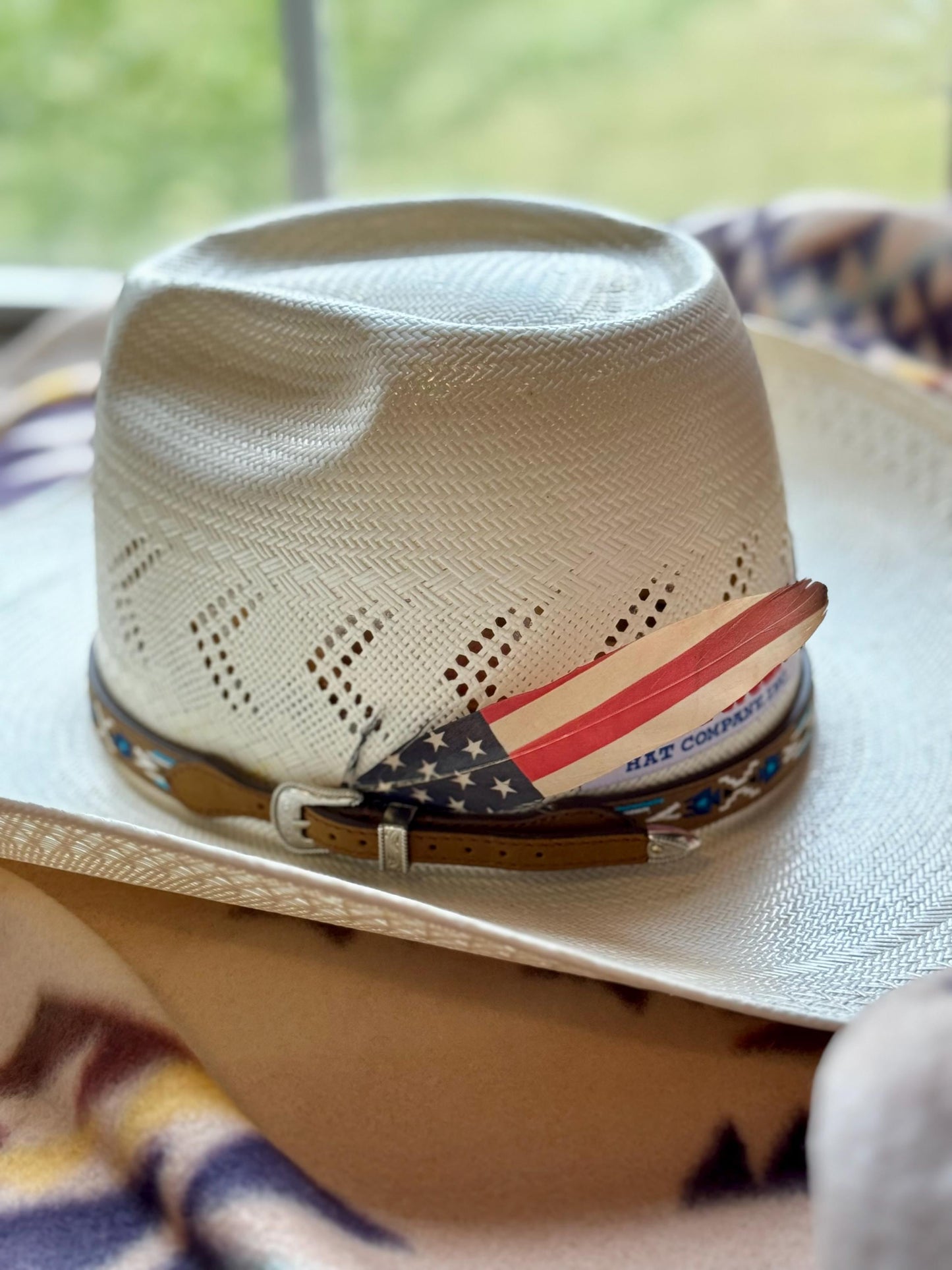 American Flag Western Hat Feather