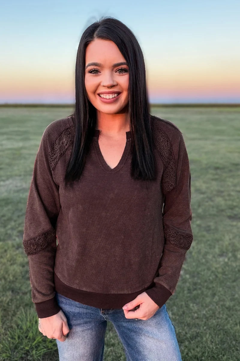 Cowgirl Chic top - mocha