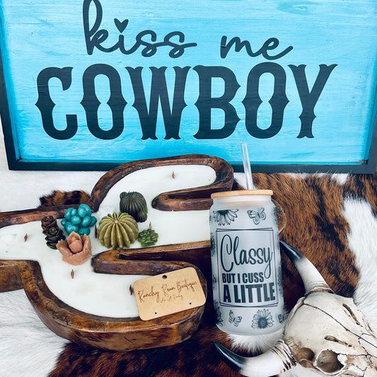 Classy But I Cuss A Little Frosted Glass 16 oz Tumbler