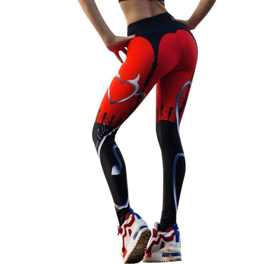Heart Print High-Waisted Leggings | Fun & Flirty Fitness Leggings for Women