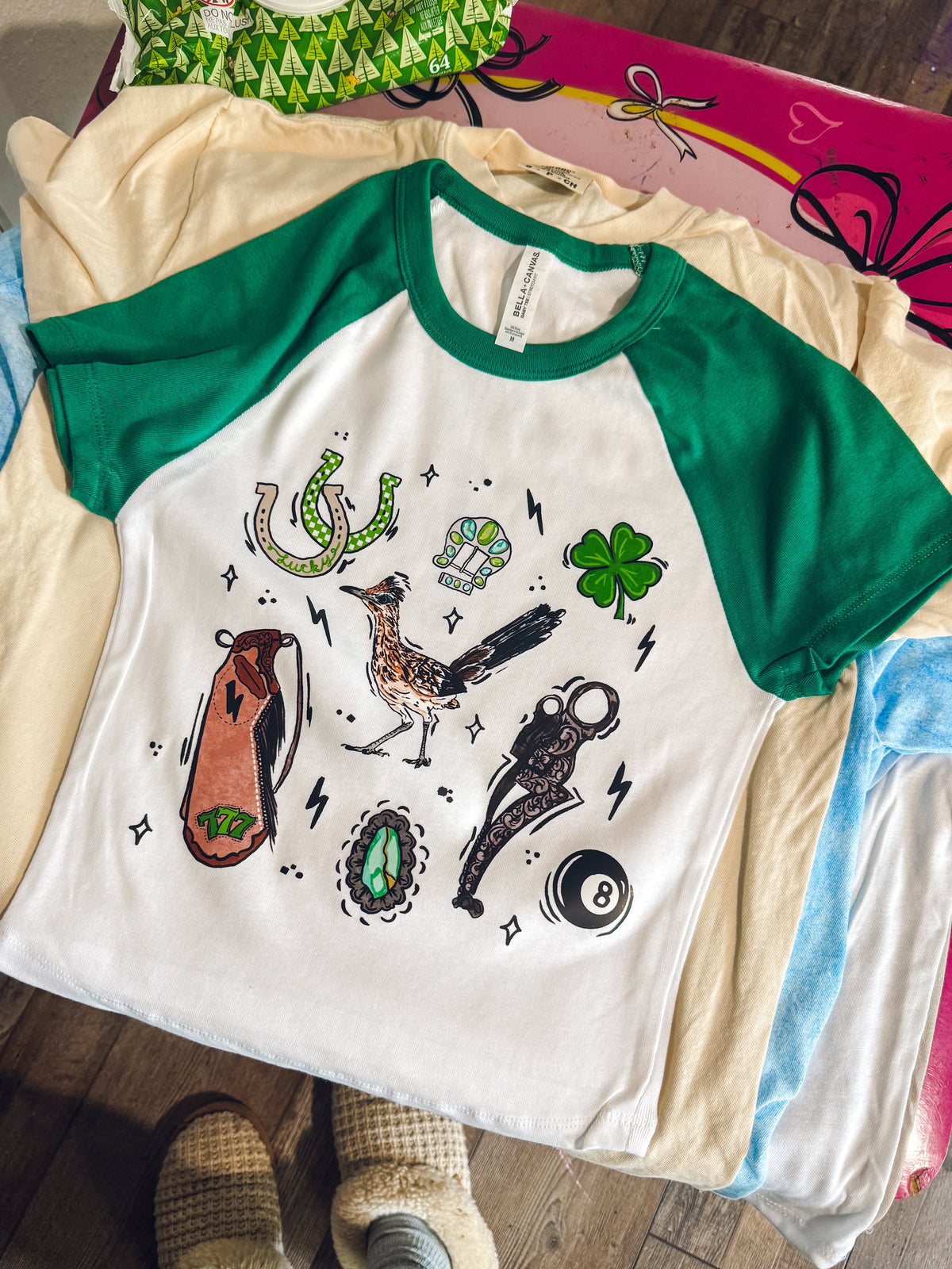 Lucky Collage Baby Tee