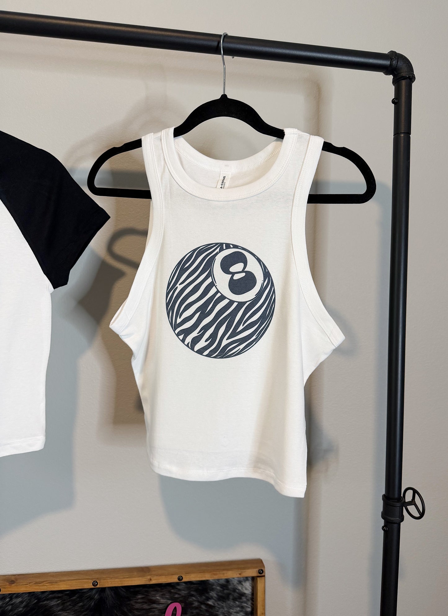 8 Ball Zebra Cropped Tank