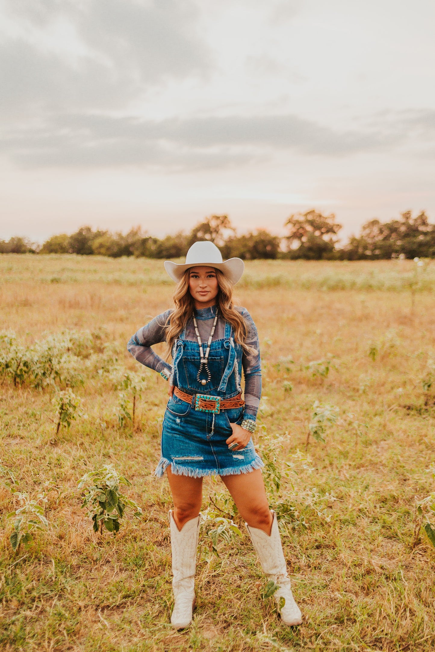 The Denim Mesh Top
