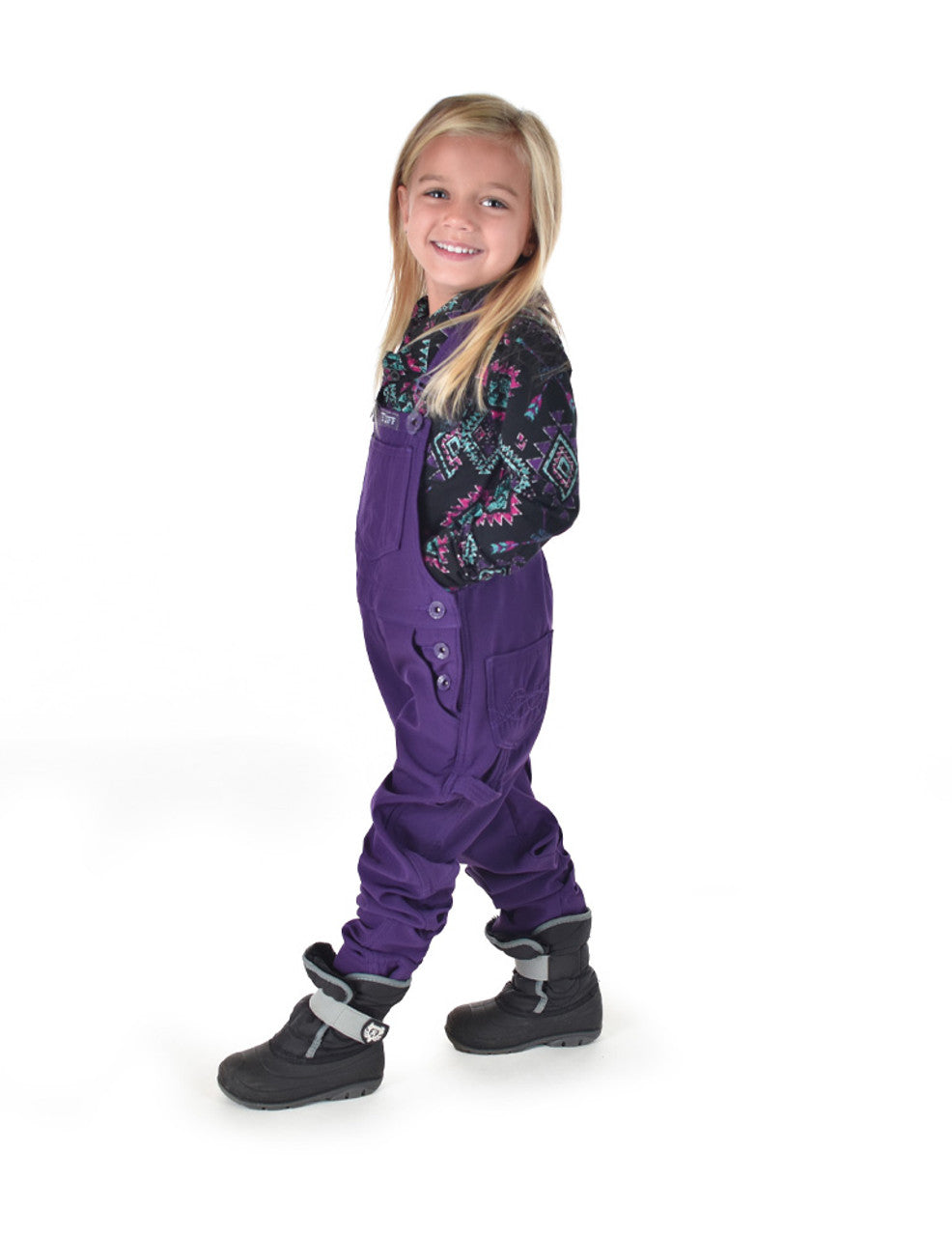 Girls WHPH Bib Overall Tuck-In Purple
