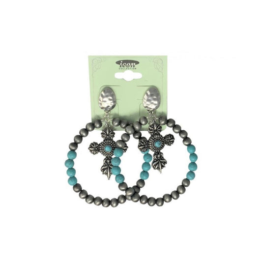 Hoop Cross Earrings