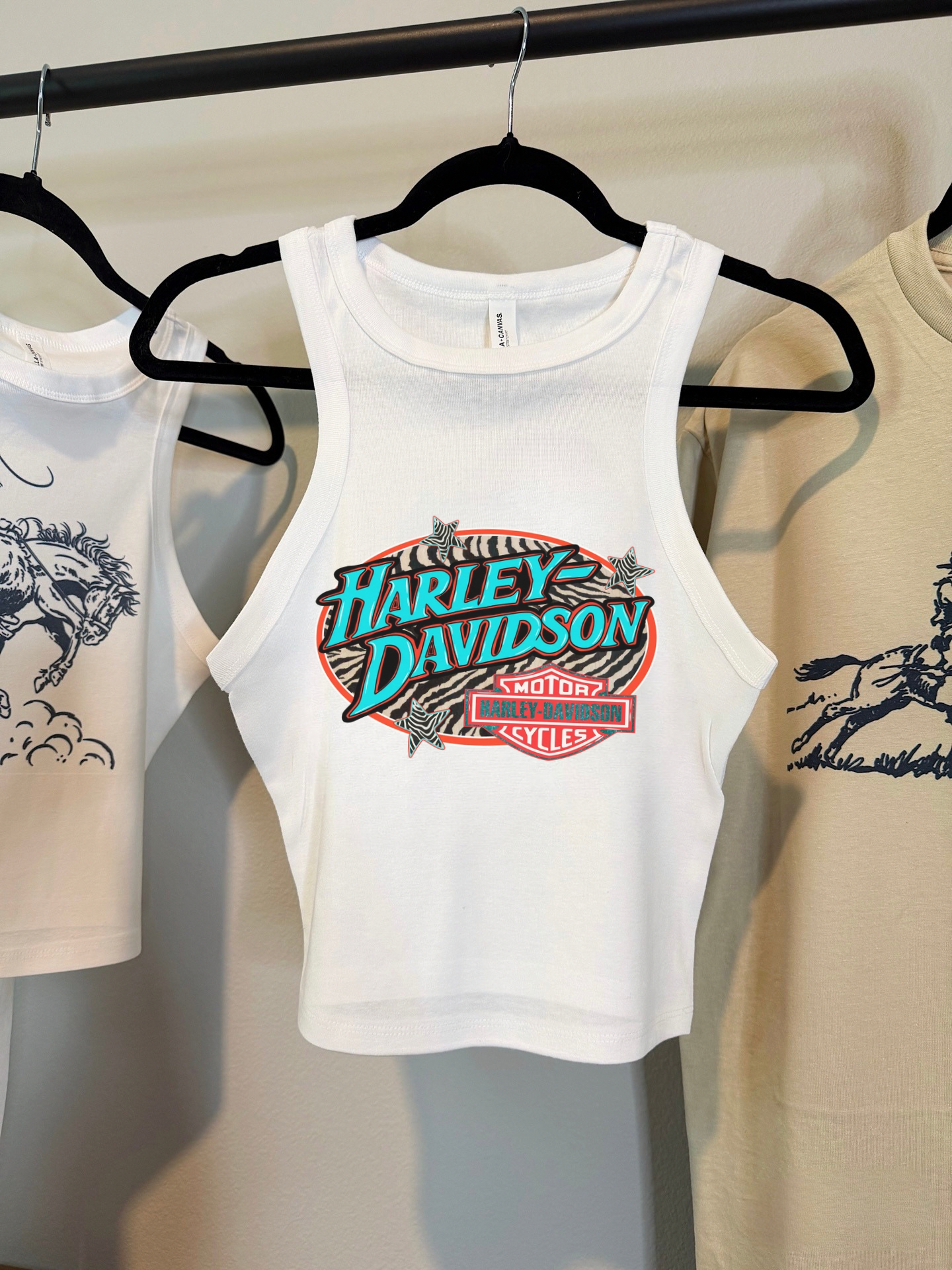 Zebra Harley Cropped Tank
