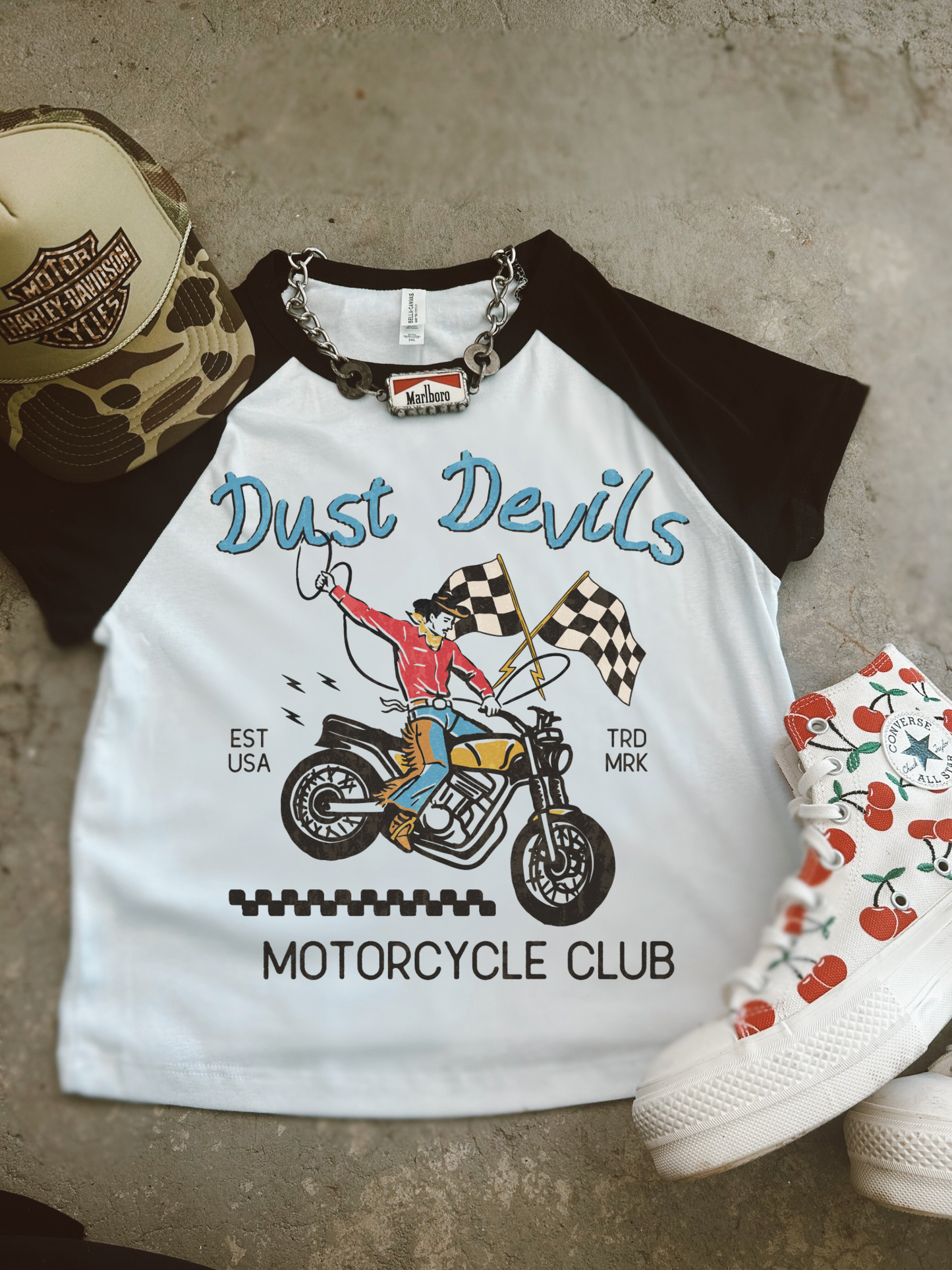 Dust Devils raglan baby tee