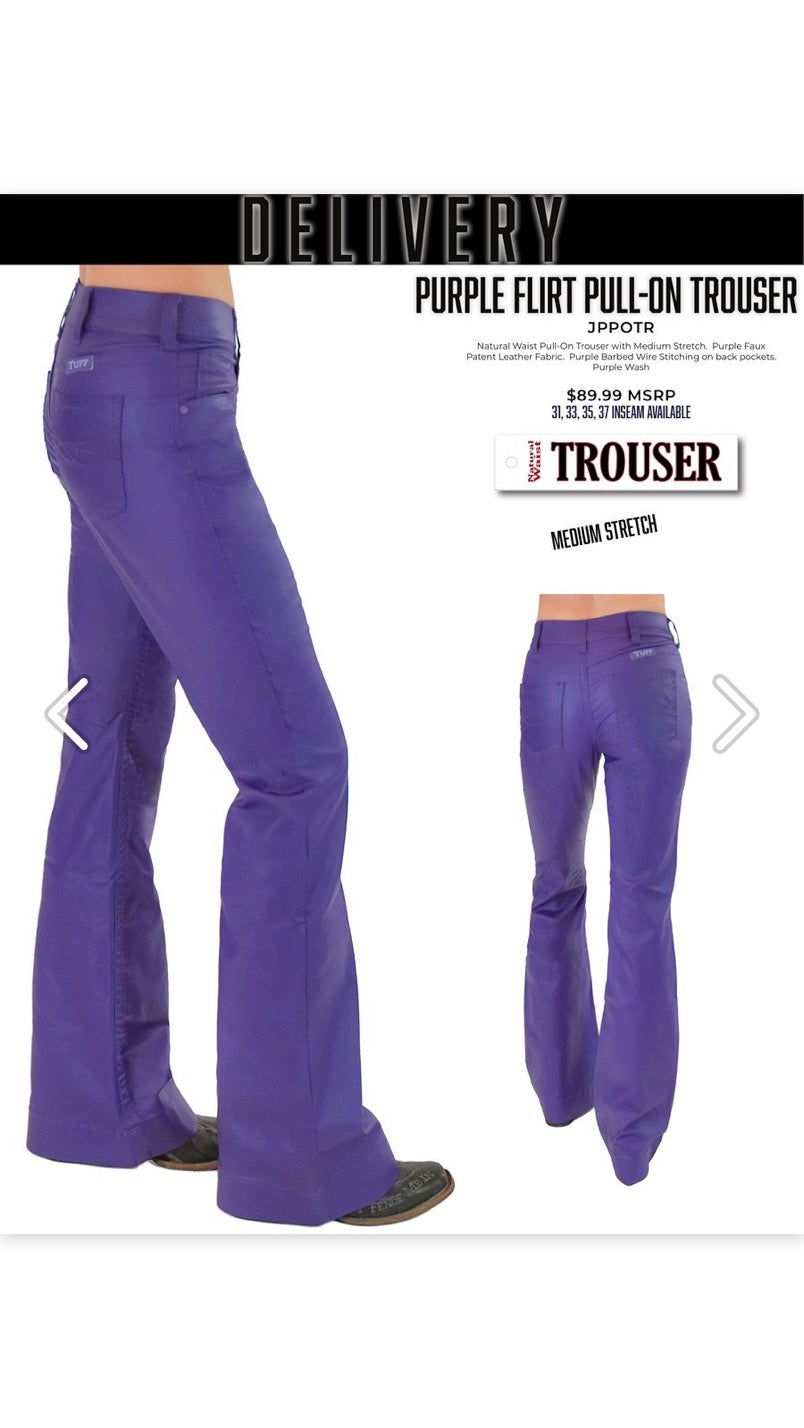 Cowgirl Tuff Purple Flirt Pull-On Trousers