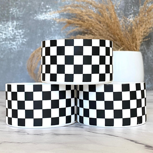 Black & White Checkers Tumbler Boot -fits 20-40oz