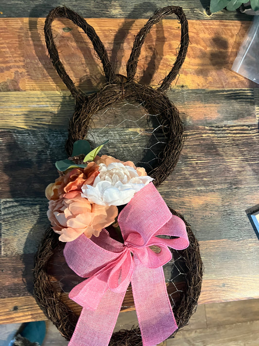 Rustic Wire Bunny Wreath #1